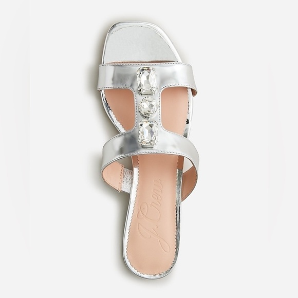 J Crew Hazel jeweled cutout sandals in metallic leather
Item BR614 - Picture 2 of 5